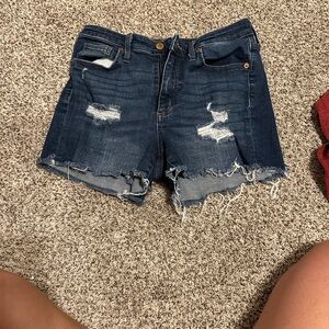 Universal Thread Dark Blue Distressed Jean Shorts